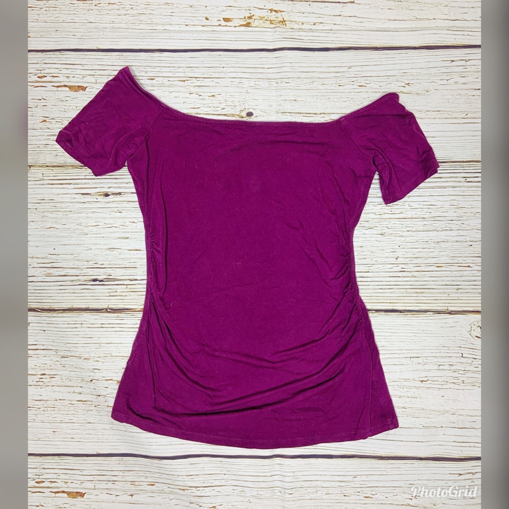WHBM Purple Off The Shoulder Top